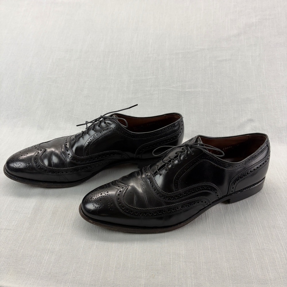 Allen Edmonds McAllister Wingtip Oxford Mens 14 D Black Leather Brogue Shoes